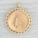 Without Stone Authentic 1910 Indian Head Coin Pendant 14k Yellow Gold Plated